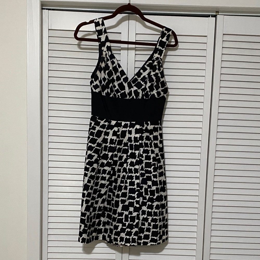 White House Black Market Black and White Mini Dress